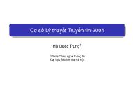 Bài giảng Cơ sở lý thuyết truyền tin - Chương 4: Mã hiệu - Hà Quốc Trung