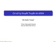 Bài giảng Cơ sở lý thuyết truyền tin - Chương 5: Mã hóa nguồn - Hà Quốc Trung