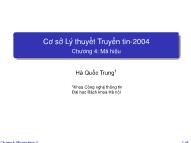 Bài giảng Cơ sở lý thuyết truyền tin - Chương 6: Mã hóa kênh - Hà Quốc Trung