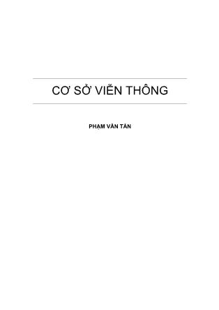 Bài giảng Cơ sở viễn thông - Phạm Văn Tấn