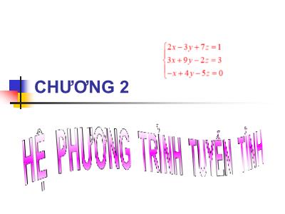 Bài giảng Đại số tuyến tính - Chương 5: Hệ phương trình tuyến tính - Phan Đức Tuấn