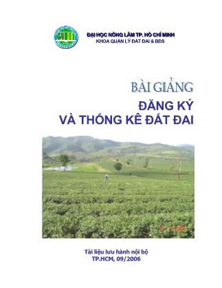 Bài giảng Đăng ký và thống kê đất đai