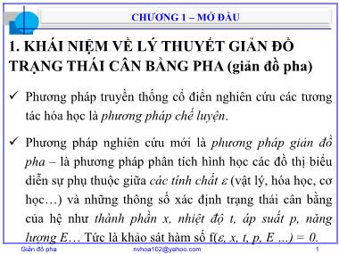 Bài giảng Giản đồ pha - Chương 1: Mở đầu - Nguyễn Văn Hòa