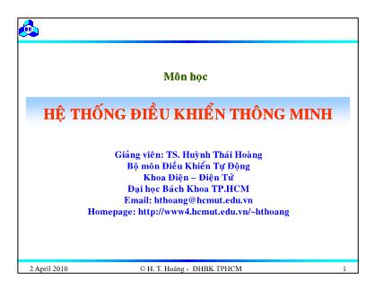 Bài giảng Hệ thống điều khiển thông minh - Chương 2: Lý thuyết cơ sở - Huỳnh Thái Hoàng