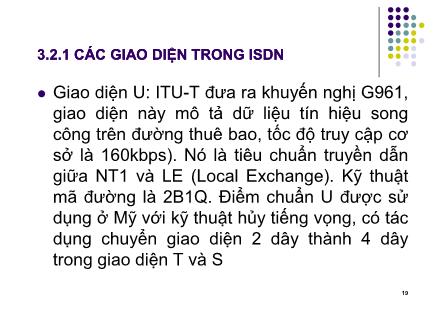 Bài giảng Hệ thống viễn thông - Chương 3: Mạng tích hợp số đa mạng tích hợp số đa dịch vụ ISDN dịch vụ (Phần 2)