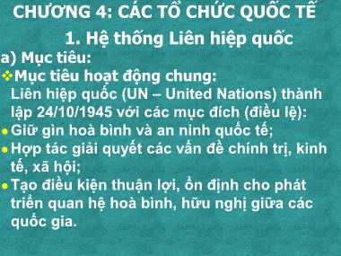 Bài giảng Kinh tế đối ngoại - Chương 4: Các tổ chức quốc tế