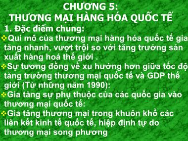 Bài giảng Kinh tế đối ngoại - Chương 5: Thương mại hàng hóa quốc tế