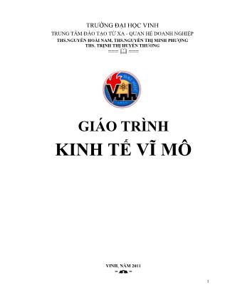 Bài giảng Kinh tế vĩ mô - Trịnh Thị Huyền Thương (Phần 1)