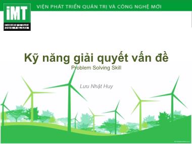 Bài giảng Kỹ năng giải quyết vấn đề - Lưu Nhật Huy