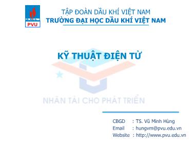 Bài giảng Kỹ thuật điện tử - Chương 1: Khếch đại thuật toán - Vũ Minh Hùng