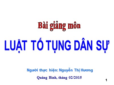 Bài giảng Luật tố tụng dân sự - Chương VIII: Thủ tục sơ thẩm vụ án dân sự - Nguyễn Thị Hương