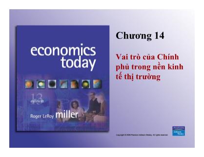 Bài giảng Lý thuyết kinh tế học vi mô - Chương 14: Vai trò của Chính phủ trong nền kinh tế thị trường