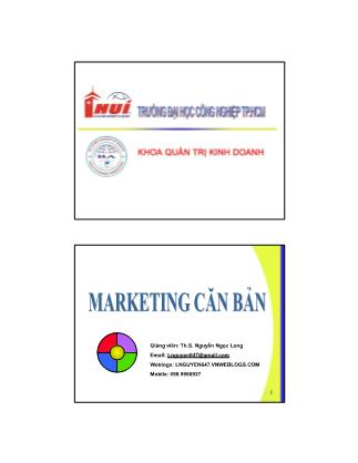 Bài giảng Marketing căn bản - Chương 3: Sản phẩm - Nguyễn Ngọc Long