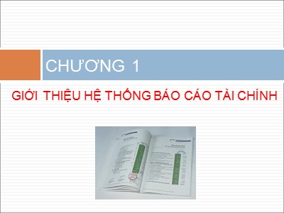 Bài giảng môn Phân tích Báo cáo tài chính