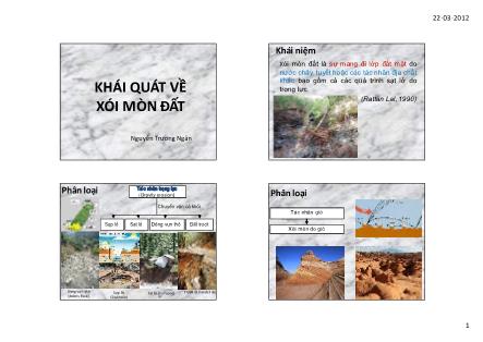 Bài giảng Ngăn xói mòn đất - Chương 1: Khái quát về xói mòn đất - Nguyễn Trường Ngân