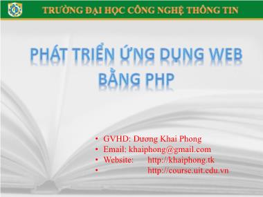 Bài giảng Phát triển ứng dụng Web bằng PHP - Phần 2: HTML và CSS - Dương Khai Phong