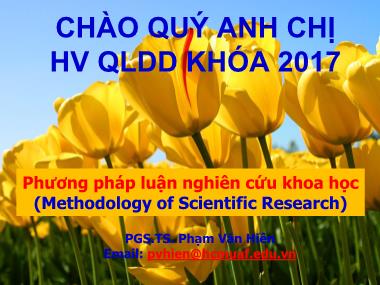 Bài giảng Phương pháp luận nghiên cứu khoa học - Phạm Văn Hiền