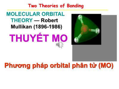Bài giảng Phương pháp orbital phân tử (MO)