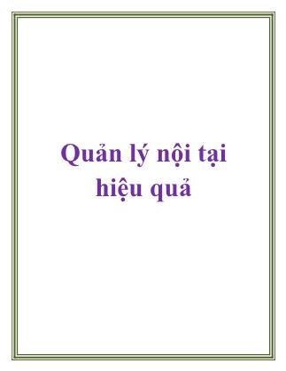 Bài giảng Quản lý nội tại hiệu quả