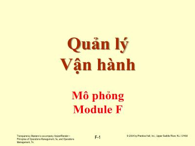 Bài giảng Quản lý vận hành - Module F: Mô phỏng