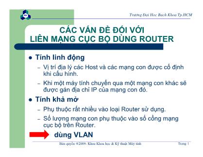 Bài giảng thí nghiệm Mạng máy tính 1 - Chương II: Mạng cục bộ ảo (Virtual LAN – VLAN)