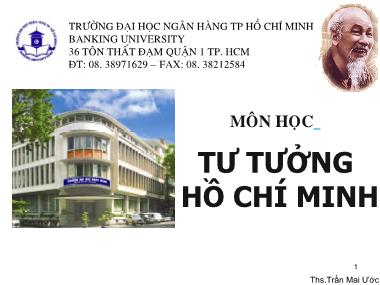Bài giảng Tư tưởng Hồ Chí Minh - Trần Mai Ước