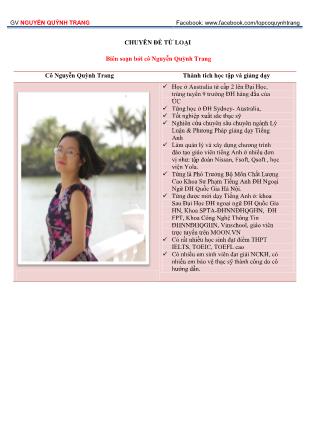 Chuyên đề luyện thi THPT Quốc gia môn Tiếng Anh - Nguyễn Quỳnh Trang