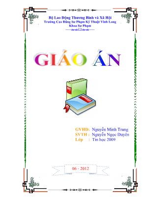 Giáo án Cấu trúc dữ liệu và giải thuật - Nguyễn Ngọc Duyên