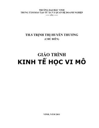 Giáo trình Kinh tế học vi mô - Trịnh Thị Huyền Thương (Phần 1)