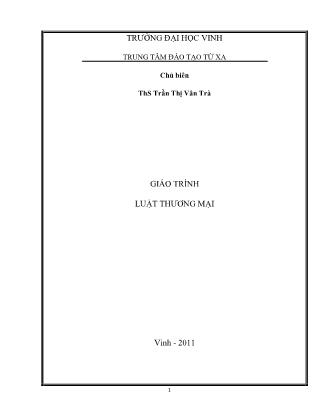 Giáo trình Luật thương mại (Phần 1)