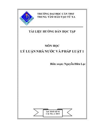 Giáo trình Lý luận nhà nước và pháp luật 1