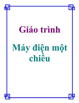 Giáo trình Máy điện một chiều