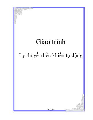 Giáo trình môn Lý thuyết điều khiển tự động