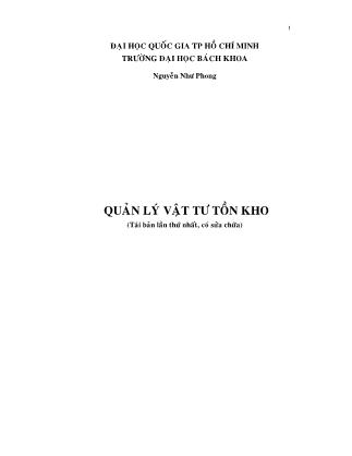 Giáo trình Quản lý vật tư tồn kho (Phần 1)