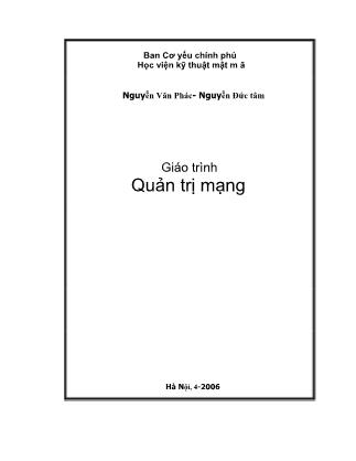 Giáo trình Quản trị mạng - Nguyễn Văn Phác (Phần 1)