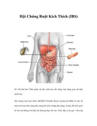 Hội chứng ruột kích thích (IBS)