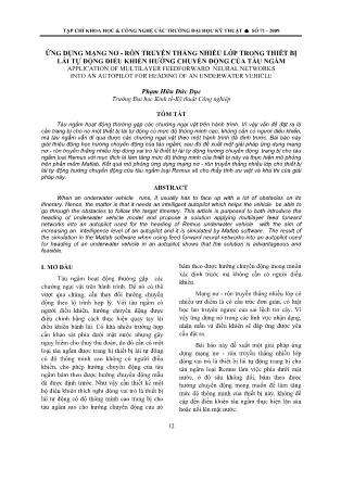 Ứng dụng mạng nơ-rôn truyền thẳng nhiều lớp trong thiết bị lái tự động điều khiển hướng chuyển động của tàu ngầm