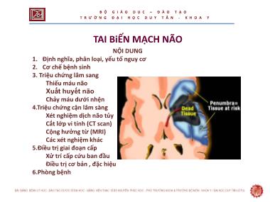 Bài giảng Bệnh lý học - Bài 9: Tai biến mạch não - Nguyễn Phúc Học