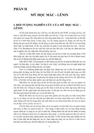 Bài giảng Đại cương Mỹ học Mác - Lênin - Phần II: Mỹ học Mác - Lênin