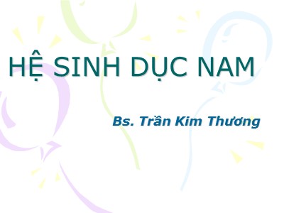 Bài giảng Hệ sinh dục nam - Trần Kim Thương