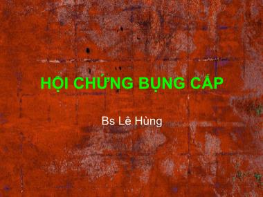 Bài giảng Hội chứng bụng cấp - Lê Hùng