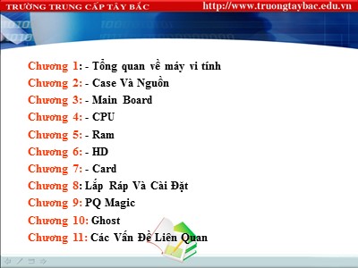 Bài giảng Lắp ráp và cài đặt máy tính - Chương 1: Tổng quan về máy vi tính