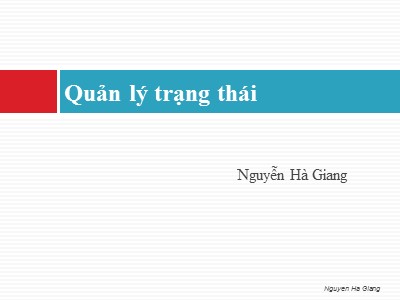 Bài giảng Lập trình WebForm - Phần 5: Quản lý trạng thái - Nguyễn Hà Giang