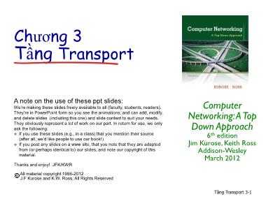 Bài giảng Mạng máy tính - Chương 3: Tầng Transport
