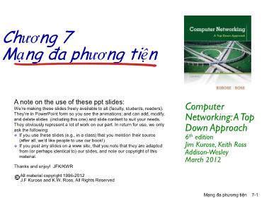 Bài giảng Mạng máy tính - Chương 7: Mạng đa phương tiện
