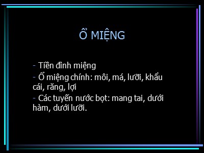 Bài giảng Ổ miệng