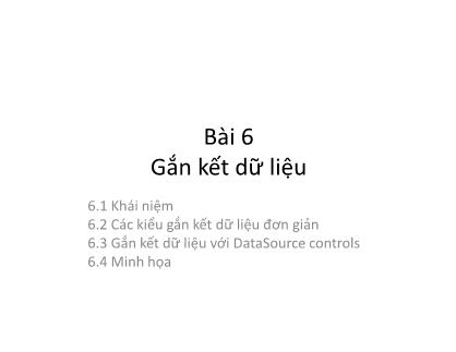 Bài giảng Phát triển Web nâng cao - Bài 6: Gắn kết dữ liệu