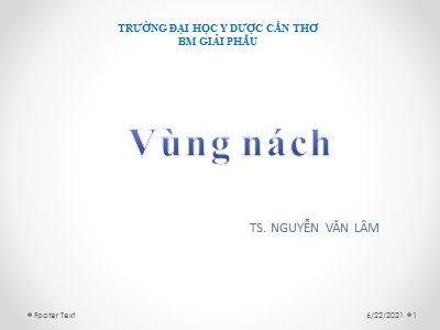 Bài giảng Vùng nách - Nguyễn Văn Lâm