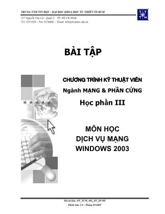 Bài tập Dịch vụ mạng Windows 2003