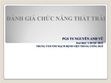 Báo cáo Đánh giá chức năng thất trái - Nguyễn Anh Vũ